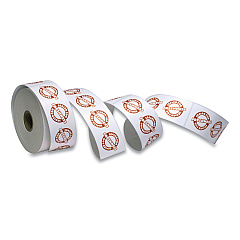 Iconex Tamper Seal Label, 1.88 x 6, Red/White, 500/Roll, 4 Rolls/Carton (ICX90232497)