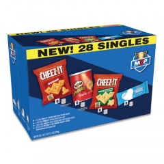 Kellogg's MVP Singles Variety Pack, Cheez-it Original/White Cheddar; Pringles Original; Rice Krispies Treats, Assorted Sizes, 28/Box (11461)