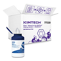 Kimtech WetTask System Prep Wipers for Bleach/Disinfectants/Sanitizers Hygienic Enclosed System Refills, w/Canister, 55/Rl,12 Roll/Ct (KCC7732005)