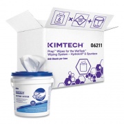Kimtech Power Clean Wipers for Disinfectants, Sanitizers,Solvents WetTask Customizable Wet Wipe System, 140/Roll, 6 Rolls/1 Bucket/CT (0621102)