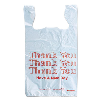 Monarch Plastic "Thank You - Have a Nice Day" Shopping Bags, 11.5" x 6.5" x 22", White, 250/Box (AVE925128)