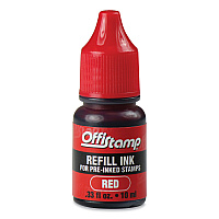 Offistamp Refill Ink for Pre-Inked Stamps, 0.33 oz, Red (MKG034517)