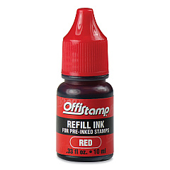 Offistamp Refill Ink for Pre-Inked Stamps, 0.33 oz, Red (MKG034517)