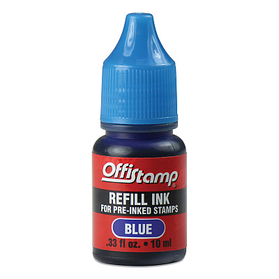Offistamp Refill Ink for Pre-Inked Stamps, 0.33 oz, Blue (MKG034518)