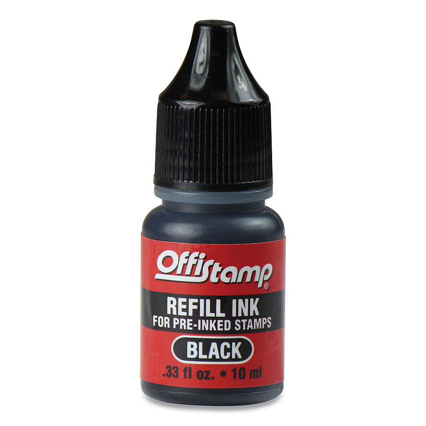 Offistamp Refill Ink for Pre-Inked Stamps, 0.33 oz, Black (MKG090724)