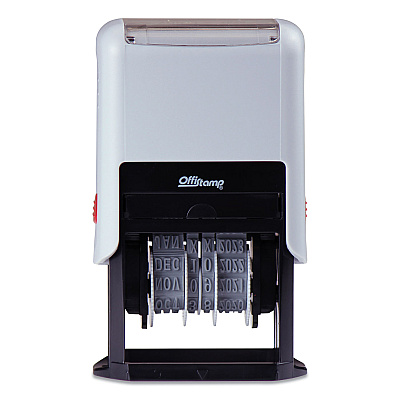 Offistamp Self-Inking Date Stamp, 5 Years, 1" x 0.38", Black Ink (MKG034506)