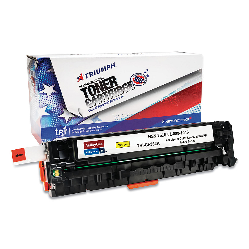 AbilityOne 7510016891046 Remanufactured CF382A (312A) Toner, 2,700 Page-Yield, Yellow