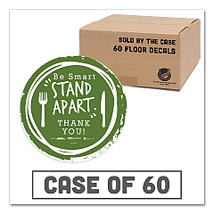 Tabbies BeSafe Messaging Floor Decals, Be Smart Stand Apart; Knife/Fork; Thank You, 12" Dia., Green/White, 60/Carton (TAB79161)