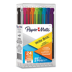 Paper Mate Write Bros Mechanical Pencil, 0.7 mm, HB (#2), Black Lead, Assorted Barrel Colors, 24/Pack (PAP2104212)