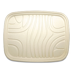World Centric Fiber Trays, PLA Lined, PFAS Free, 1-Compartment, 18 x 14 x 1, Natural, Paper, 100/Carton (WORTRSC1418LF)