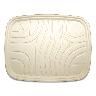 World Centric Fiber Trays, PLA Lined, PFAS Free, 1-Compartment, 18 x 14 x 1, Natural, Paper, 100/Carton (WORTRSC1418LF)