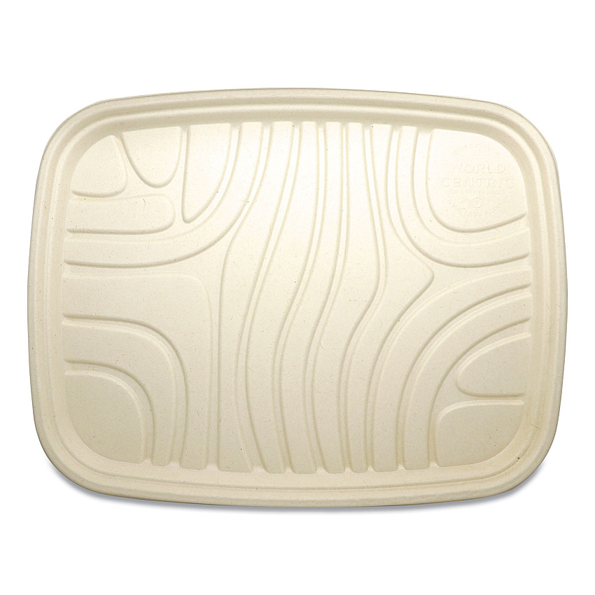 World Centric Fiber Trays, PLA Lined, PFAS Free, 1-Compartment, 18 x 14 x 1, Natural, Paper, 100/Carton (WORTRSC1418LF)