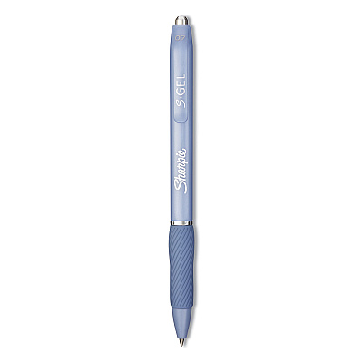 Sharpie Fashion Barrel Gel Pen, Retractable, Medium 0.7 mm, Black Ink, Frost Blue Barrel, Dozen (SAN2126232)