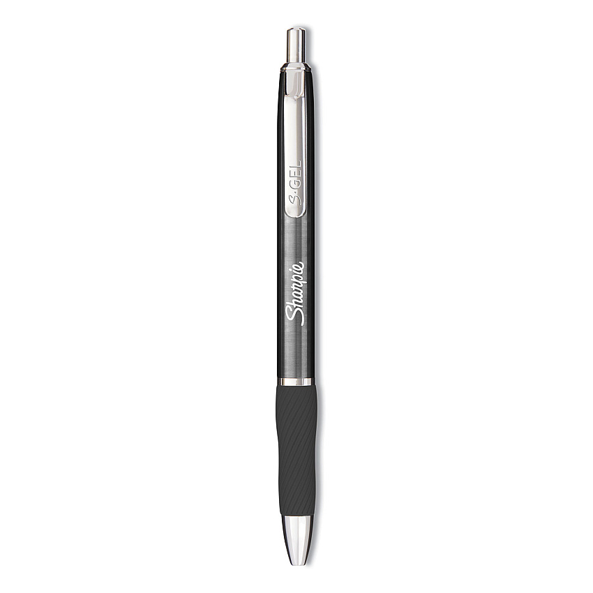 Sharpie Premium Metal Barrel Gel Pen, Retractable, Medium 0.7 mm, Black Ink, Gun Metal Gray Barrel, Dozen (SAN2147528)