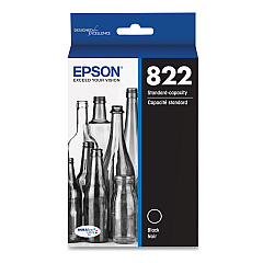 Epson T822120-S (T822) DURABrite Ultra Ink, 350 Page-Yield, Black