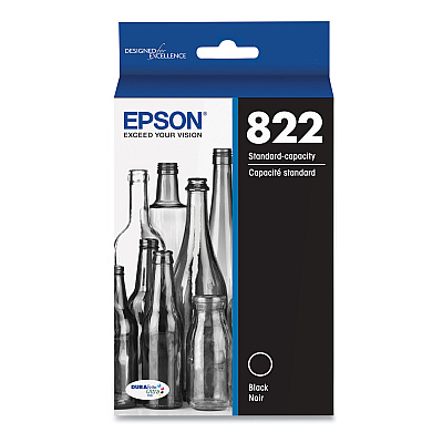 Epson T822120-S (T822) DURABrite Ultra Ink, 350 Page-Yield, Black