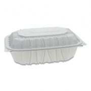 Pactiv Evergreen EarthChoice Vented Microwavable MFPP Hinged Lid Container, 9 x 6 x 3.1, White, 170/Carton (YCNW0205)