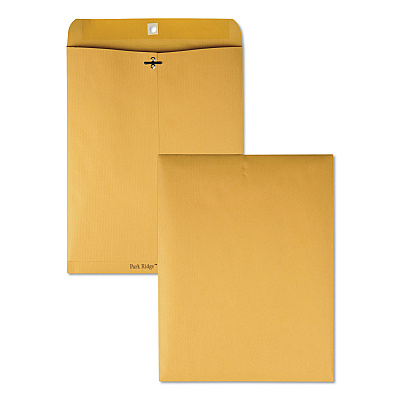 Quality Park Park Ridge Kraft Clasp Envelope, #97, Square Flap, Clasp/Gummed Closure, 10 x 13, Brown Kraft, 100/Box (QUA43097)