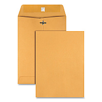 Quality Park Clasp Envelope, 28 lb Bond Weight Kraft, #75, Square Flap, Clasp/Gummed Closure, 7.5 x 10.5, Brown Kraft, 100/Box (QUA37875)