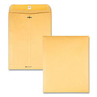 Quality Park Clasp Envelope, 32 lb Bond Weight Kraft, #12 1/2, Square Flap, Clasp/Gummed Closure, 9.5 x 12.5, Brown Kraft, 100/Box (QUA37793)
