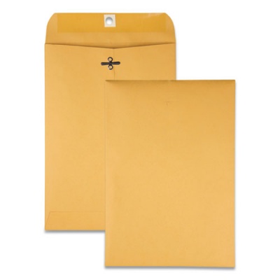 Quality Park Clasp Envelope, 28 lb Bond Weight Kraft, #68, Square Flap, Clasp/Gummed Closure, 7 x 10, Brown Kraft, 100/Box (37868)