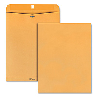 Quality Park Clasp Envelope, 32 lb Bond Weight Kraft, #15 1/2, Square Flap, Clasp/Gummed Closure, 12 x 15.5, Brown Kraft, 100/Box (QUA37810)