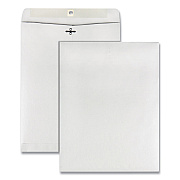 Quality Park Clasp Envelope, 28 lb Bond Weight Paper, #97, Square Flap, Clasp/Gummed Closure, 10 x 13, White, 100/Box (QUA38397)
