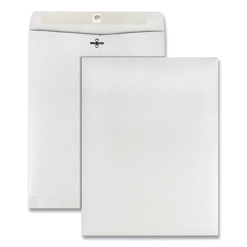 Quality Park Clasp Envelope, 28 lb Bond Weight Paper, #97, Square Flap, Clasp/Gummed Closure, 10 x 13, White, 100/Box (QUA38397)