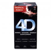 4D Clean Energy Dietary Energy Supplement, Tropical Punch, 0.4 oz Packets, 25/Box, Delivered in 1-4 Business Days (22001084)