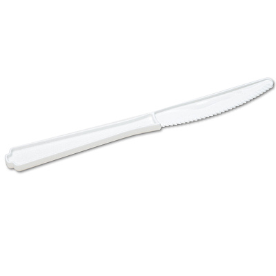 AbilityOne 7340000221316, SKILCRAFT Plastic Flatware, Type III, Knife, White, 100/Pack