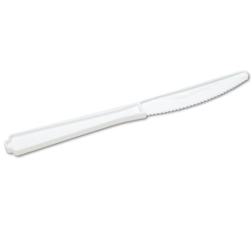 AbilityOne 7340000221316, SKILCRAFT Plastic Flatware, Type III, Knife, White, 100/Pack