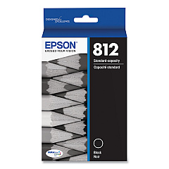 Epson T812120-S (T812) DURABrite Ultra Ink, 350 Page-Yield, Black