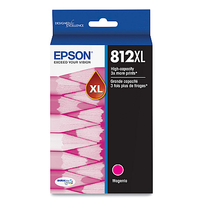 Epson T812XL320-S (T812XL) DURABrite Ultra High-Yield Ink, 1,100 Page-Yield, Magenta