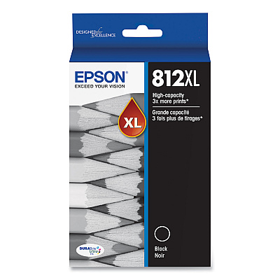 Epson T812XL120-S (T812XL) DURABrite Ultra High-Yield Ink, 1,100 Page-Yield, Black