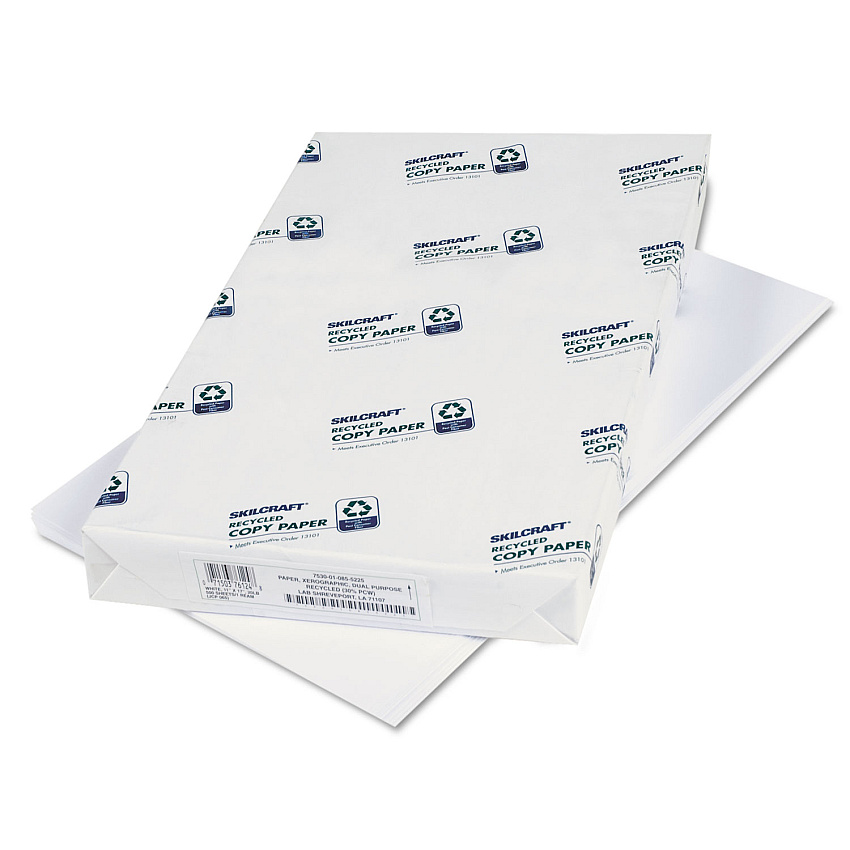 AbilityOne 7530010855225, SKILCRAFT Colored Copy Paper, 87 Bright, 20 lb Bond Weight, 11 x 17, White, 500 Sheets/Ream, 5 Reams/Carton