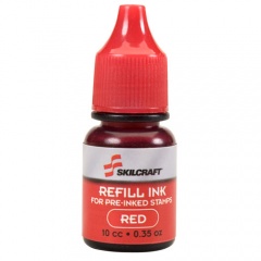 AbilityOne 7510012073960 SKILCRAFT AccuStamp Refill Ink, 0.35 oz Bottle, Red
