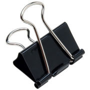 AbilityOne NSN2236807 SKILCRAFT Binder Clip, Medium, Black/Silver, Dozen