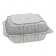 Pactiv Evergreen EarthChoice Vented Microwavable MFPP Hinged Lid Container, 8.5 x 8.5 x 3.1, White, 146/Carton (YCNW0851)