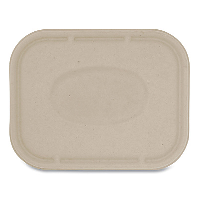 World Centric Fiber Lids for Fiber Containers, 7.8 x 10.1 x 0.5, Natural, Paper, 400/Carton (WORTRLSC10LF)