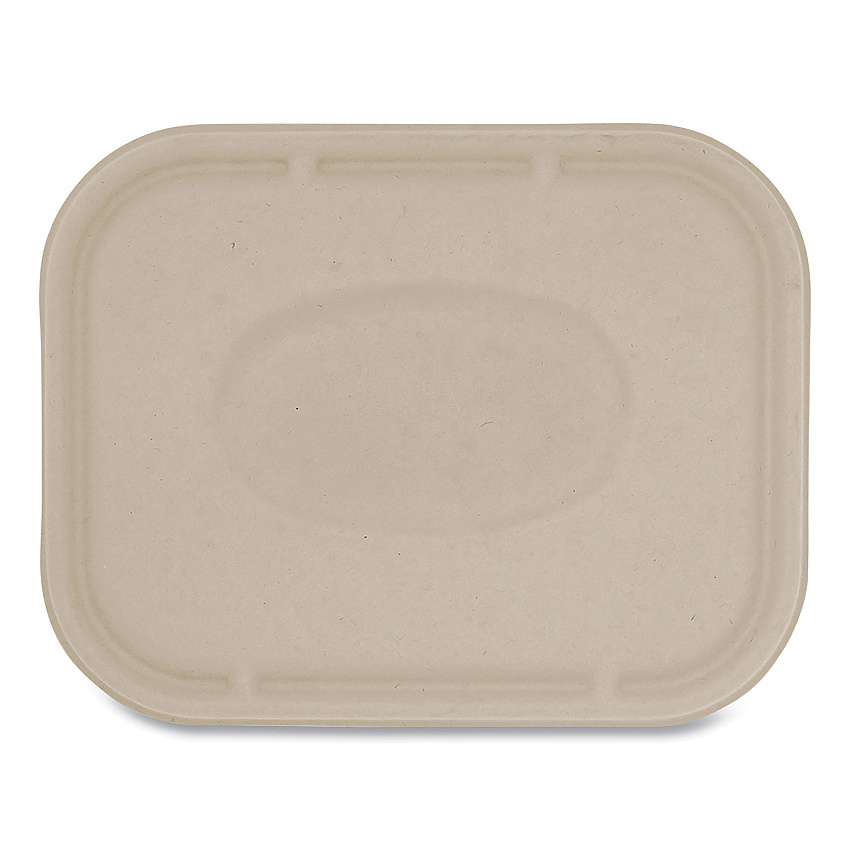 World Centric Fiber Lids for Fiber Containers, 7.8 x 10.1 x 0.5, Natural, Paper, 400/Carton (WORTRLSC10LF)