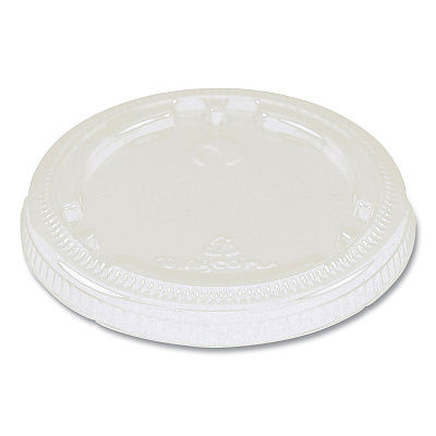 World Centric PLA Lids for Fiber Cups, 3.1" Diameter x 0.4"h, Clear, Plastic, 1,000/Carton (WORCPLCS9F)