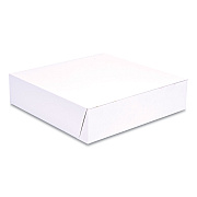 SCT White One-Piece Non-Window Bakery Boxes, 10 x 10 x 2.5, White, Paper, 250/Bundle (SCH1569)
