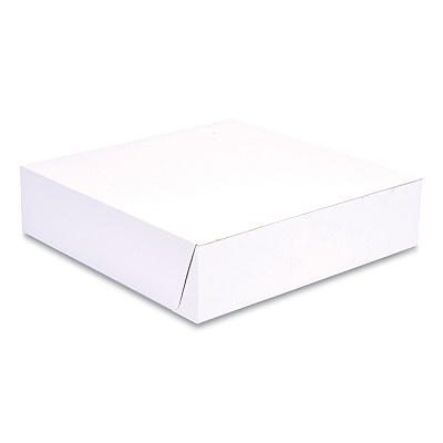 SCT White One-Piece Non-Window Bakery Boxes, 10 x 10 x 2.5, White, Paper, 250/Bundle (SCH1569)