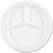 AbilityOne 7350012636700, SKILCRAFT, Waterproof Paper Plates, 10.25" dia, 0.88" Deep, White, 500/Box