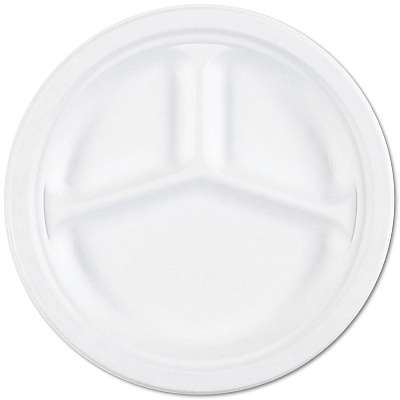 AbilityOne 7350012636700, SKILCRAFT Waterproof Paper Plates, 10.25" dia, White, 500/Box
