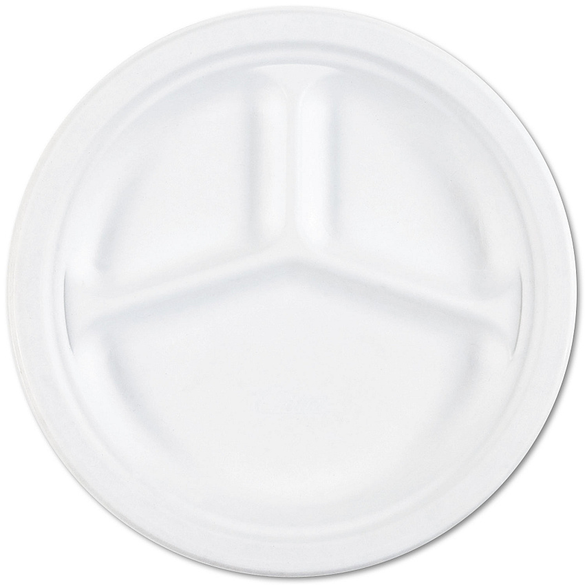 AbilityOne 7350012636700, SKILCRAFT Waterproof Paper Plates, 10.25" dia, White, 500/Box