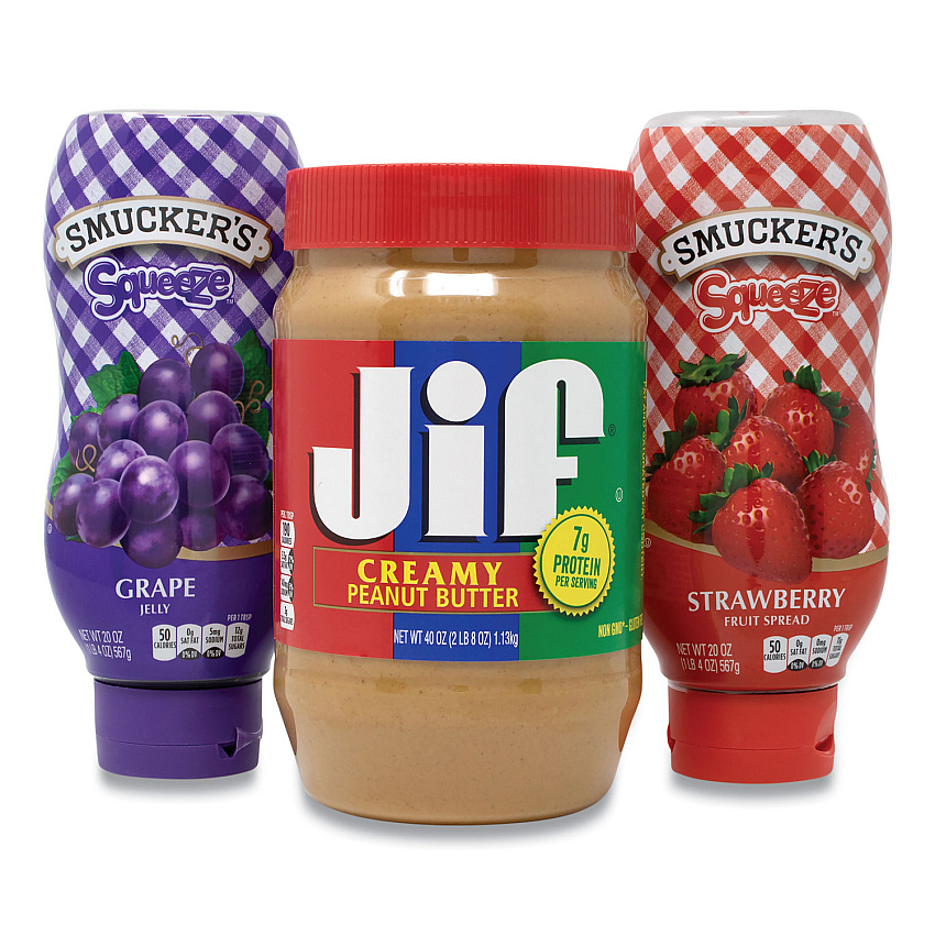 Smucker's Peanut Butter and Jelly Bundle, (2) 40 oz Peanut Butter/(4) 20 oz Jelly, 6/Pack (GRR30700301)