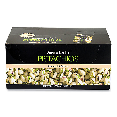Wonderful Roasted and Salted Pistachios, 1.5 oz Bag, 24/Pack (GRR22000784)