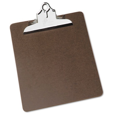 AbilityOne 7520002815918 SKILCRAFT Composition Board Clipboard, 5.5" Clip Capacity, Holds 8.5 x 11 Sheets, Brown