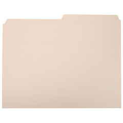 AbilityOne 7530002815945, SKILCRAFT Manila File Folder, 1/2-Cut Tabs: Assorted, Letter Size, 0.75" Expansion, Manila, 100/Box